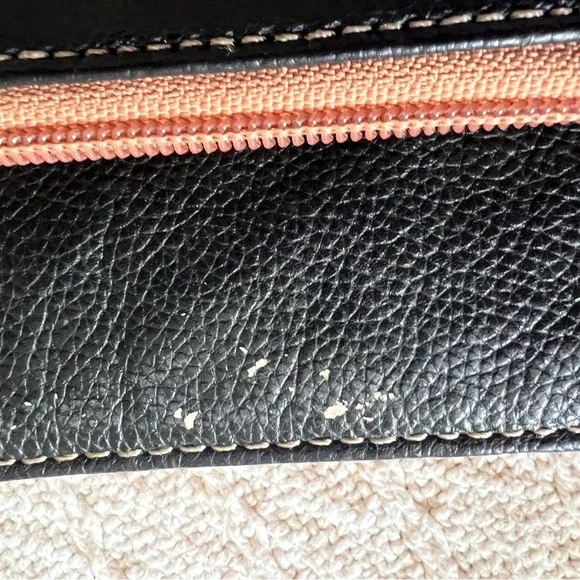 Tignanello Black and Tan Pebbled Leather Crossbody - Picture 5 of 5